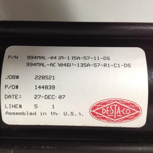 Used DESTACO Pneumatic Hold Clamp 994MAL-046M-135A-57-11-DS #90056