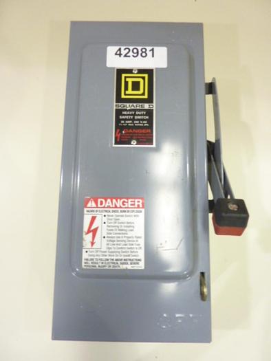 Used SQUARE D 30 Amp Safety Switch H321N #42981