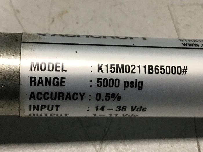 Used ASHCROFT Pressure Transducer K15M0211B65000 #119247