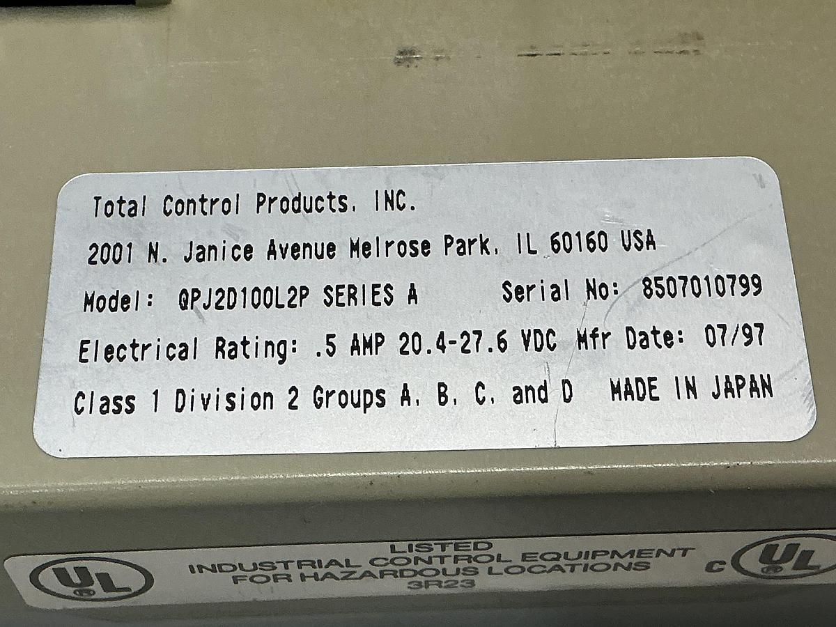 Used TOTAL CONTROL PRODUCTS QPJ2D100L2P
