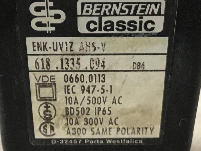 Used BERNSTEIN Limit Switch ENK-UV1Z AHS-V #121245