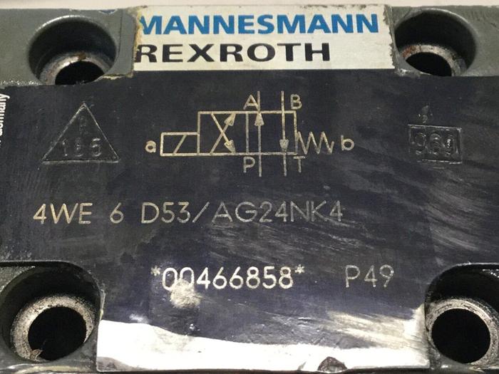 Used MANNESMANN REXROTH Solenoid Valve 4WE6D53AG24NK4 #102348