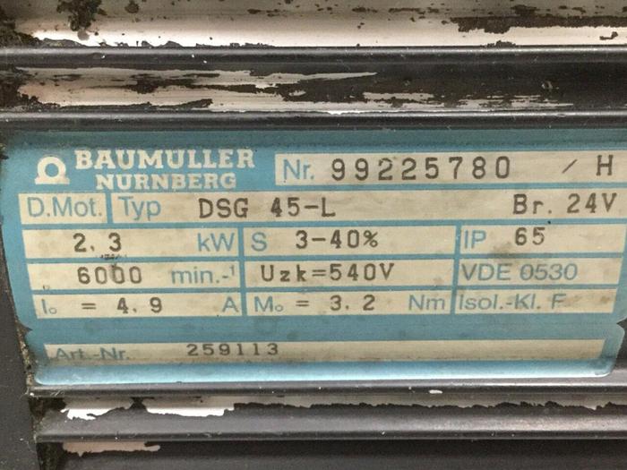 Used BAUMULLER Servo Motor DSG 45-L Used