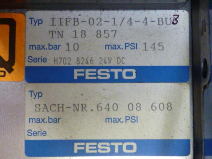 Used FESTO Control Block / Valve Terminal IFB8-02 #52706