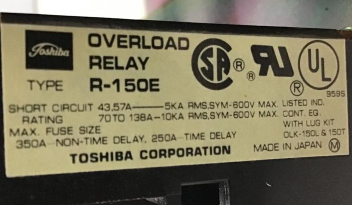 Used TOSHIBA Magnetic Contactor C-180E USED