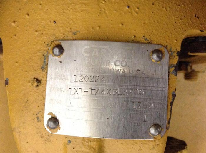Used CARVER PUMP COMPANY coolent Pump 1X1-1/4X6LAV0S #74885