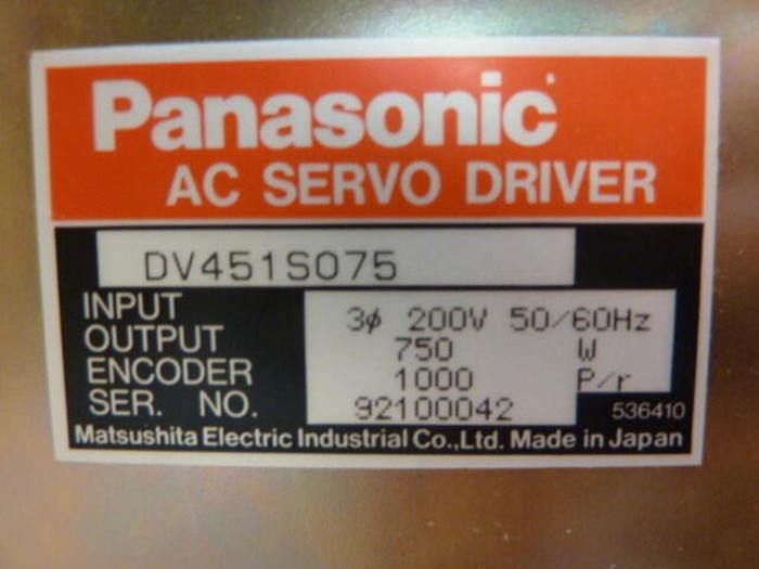 Used PANASONIC AC Servo Drive DV451S075 #37772