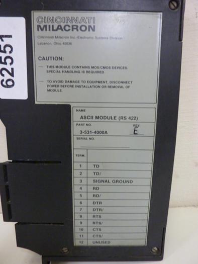 Used CINCINNATI MILACRON Communication Module 3-531-4000A #62551