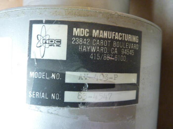 Used MDC MANUFACTURING Angle Valve AV-403-P Used