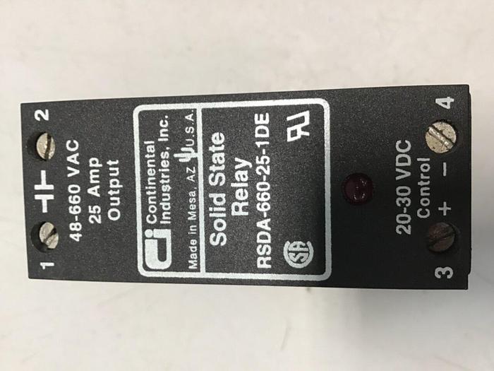 Used CONTINENTAL INDUSTRIES Solid State Relay RSDA-660-25-1DE #134795