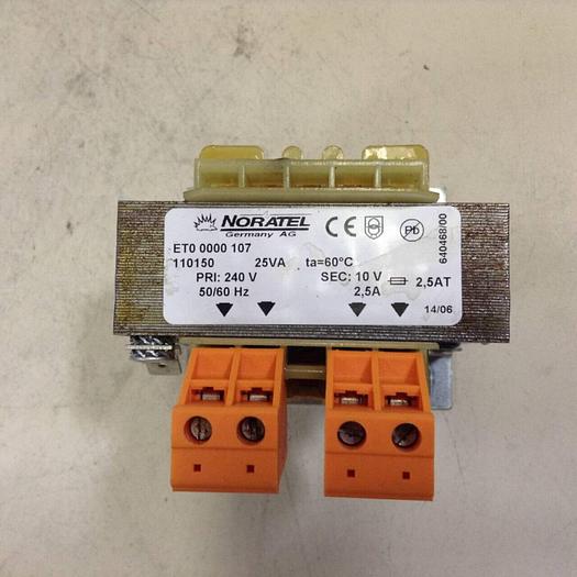 Used NORATEL 0.025 kVA Transformer ET0 0000 107 #80486
