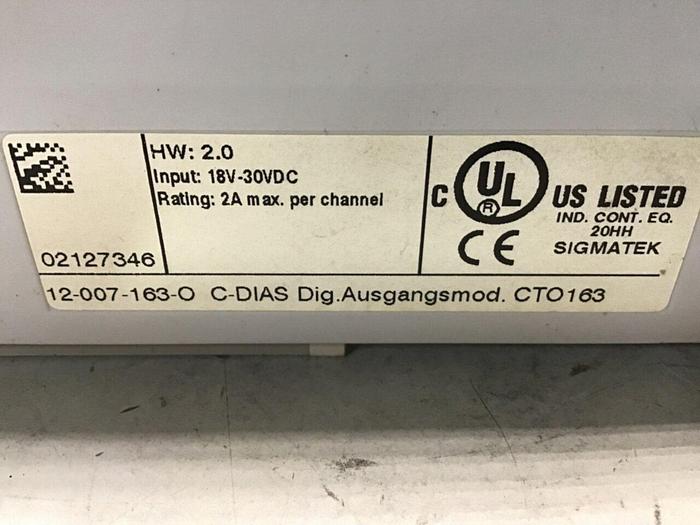 Used SIGMATEK Module 12-007-163-O CTO163 #141477