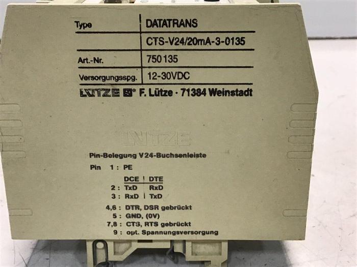 Used LUTZ Relay Module DATATRANS CTS-V24 #136152