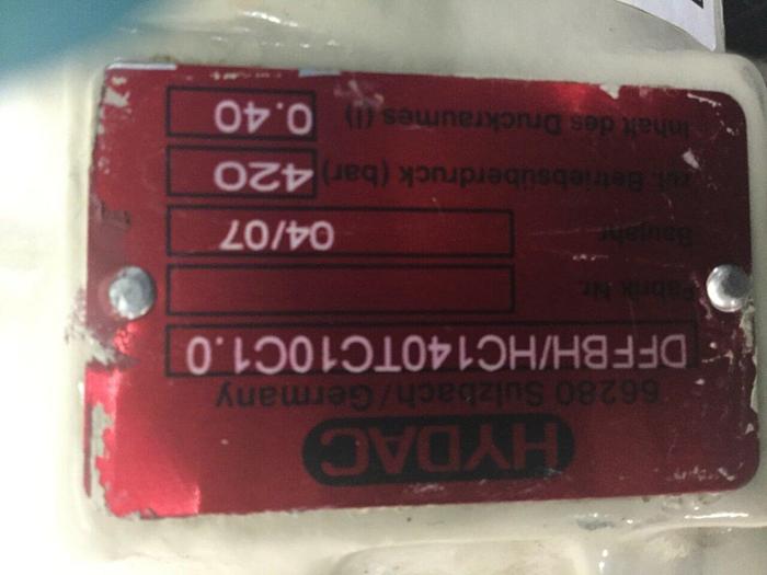 Used HYDAC Oil Filter DFFBH/HC140TC10C1.0 #114857