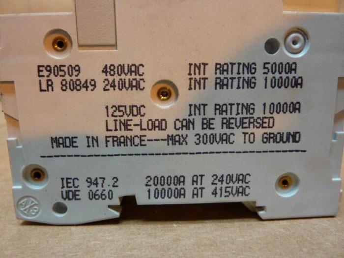 Used MERLIN GERIN 2 Amp Circuit Breaker C60N-2 #21510