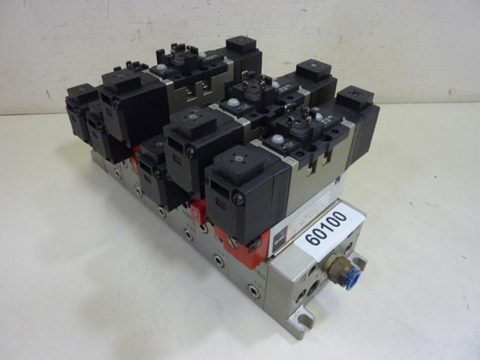 Used SMC Control Block w/ Valves VV71-PR-02 #60100