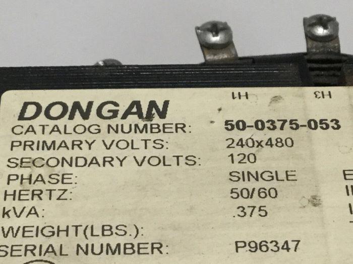 Used DONGAN .375 kVA Transformer 50-0375-053 #109566