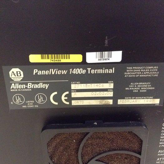 Used ALLEN BRADLEY Operator Interface 2711E-T14C6 SER B Used