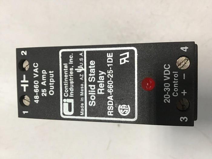 Used CONTINENTAL INDUSTRIES Solid State Relay RSDA-660-25-1DE #134772