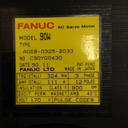 Used FANUC AC Servo Motor A06B-0325-B033 Used