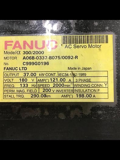 Used FANUC AC Servo Motor A300/2000 37KW Used