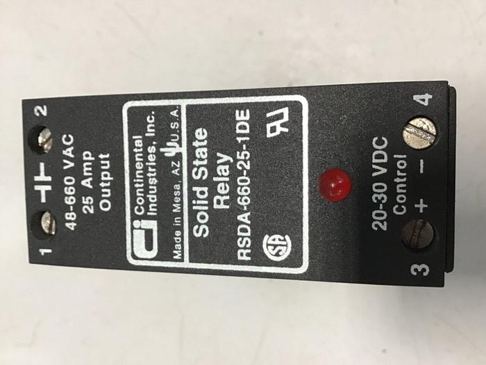 Used CONTINENTAL INDUSTRIES Solid State Relay RSDA-660-25-1DE #134780