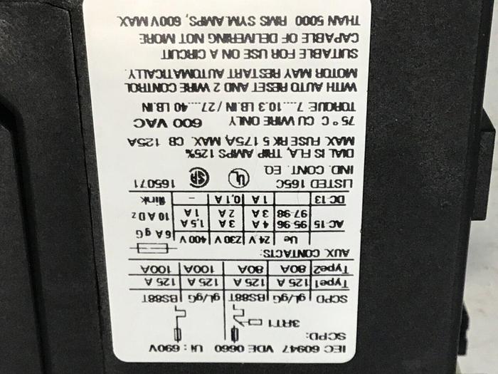 Used SIEMENS Overload Relay 3RU1136-4GB0 #124387