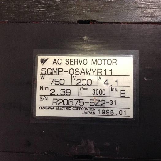 Used YASKAWA AC Servo Motor SGMP-08AWYR11 #73566
