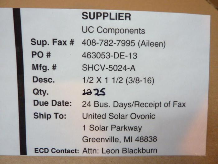 U-C COMPONENTS Screw SHCV-5024-A #41305