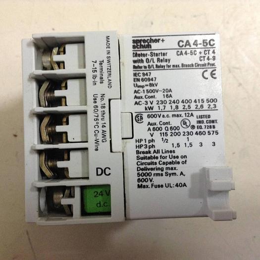Used SPRECHER & SCHUH Contactor CA4-5C #88964