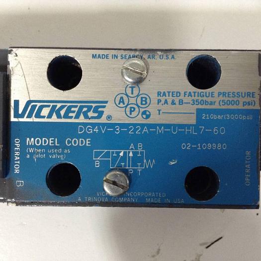 Used VICKERS Directional Hydraulic Valve DG4V322AMUHL760 Used