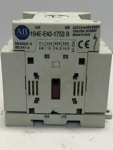 Used ALLEN BRADLEY Disconnect Switch 194E-E40-1753 SER B #104963