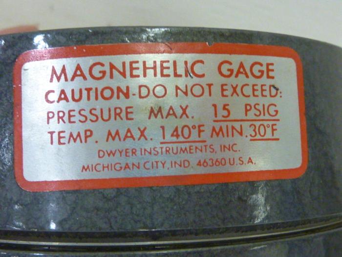 Used DWYER Pressure Gauge 2040C #54602