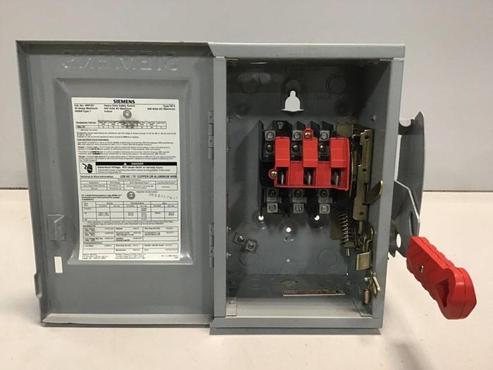Used SIEMENS 30 Amp Safety Disconnect Switch HNF361 VBII #130004