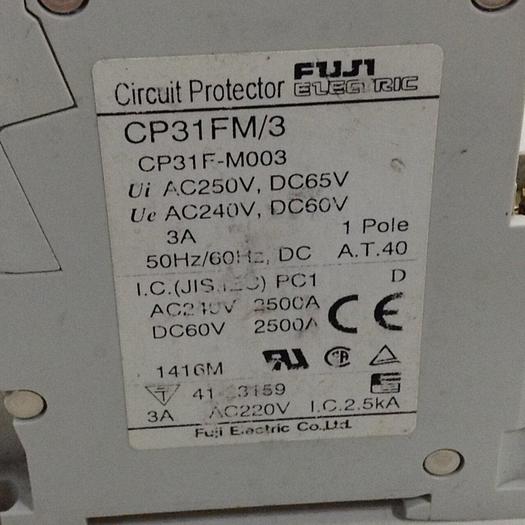 Used FUJI ELECTRIC Circuit Protector CP31FM/3 #84023