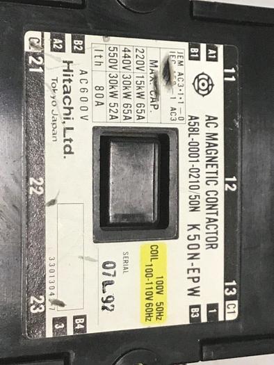 Used HITACHI AC Magnetic Contactor K50N-EPW #124263