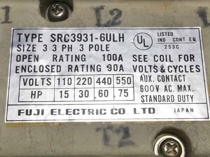 Used FUJI ELECTRIC Motor Starter SRC3931-6ULH #104641