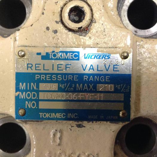 Used TOKIMEC Relief Valve TGC20-06-FYE-11 #78605