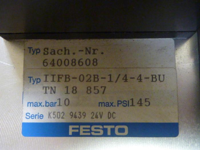 Used FESTO Control Block / Valve Terminal IFB8-02 #52712
