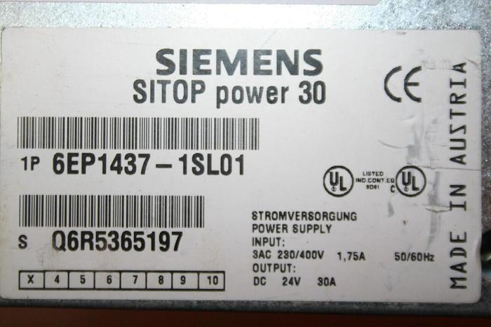 Used SIEMENS Power Supply 6EP1 437-1SL01 Used