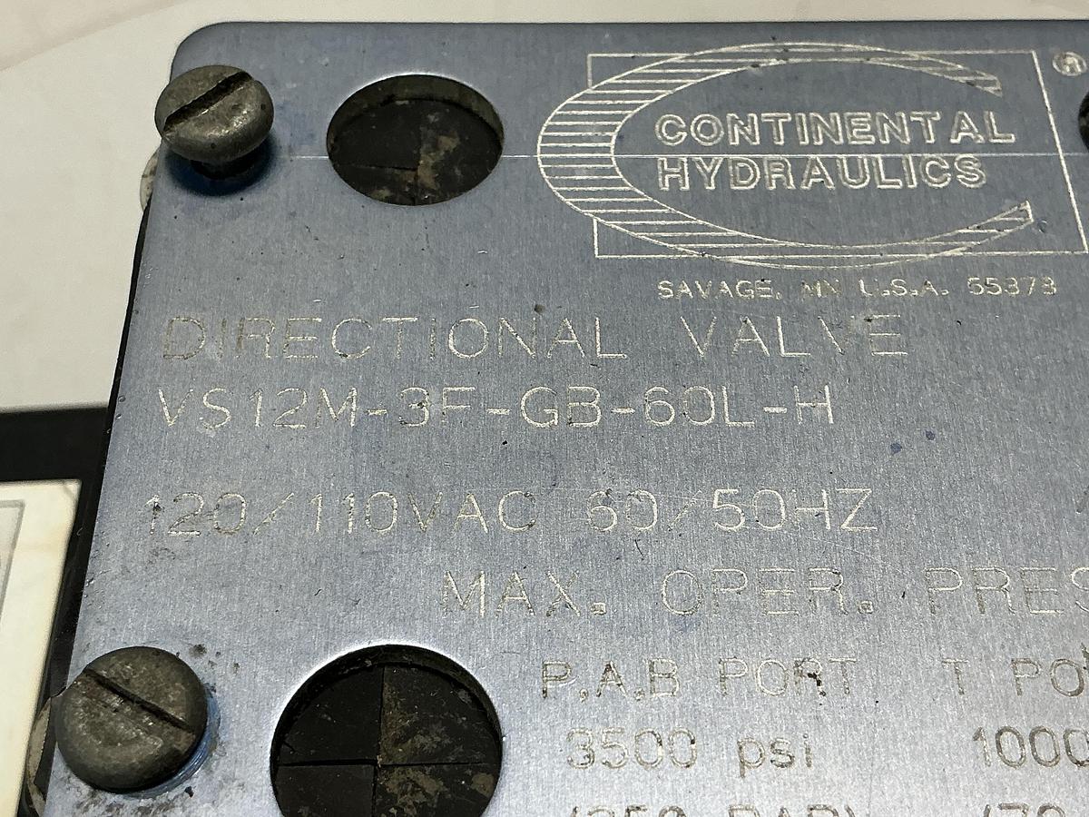 Used CONTINENTAL HYDRAULICS VS12M-3F-GB-60L-H