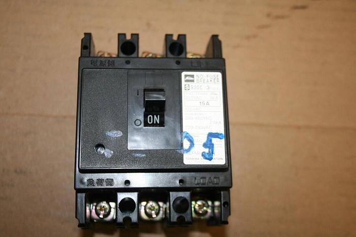Used TOSHIBA 15 Amp Circuit Breaker S30C-3P-15A Used