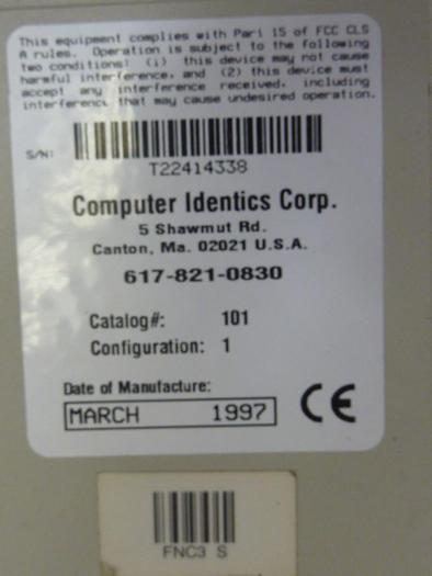 Used COMPUTER IDENTICS Control Module SCANSTAR 101 #49753