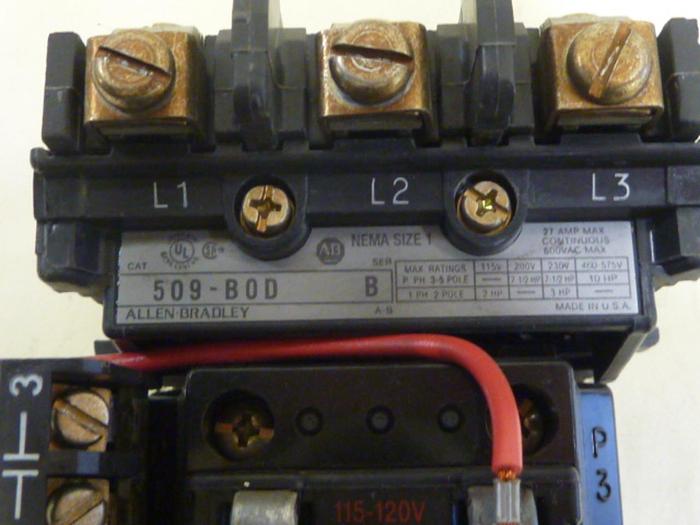 Used ALLEN BRADLEY Starter Size 1 509-BOD SER B W52 #64088