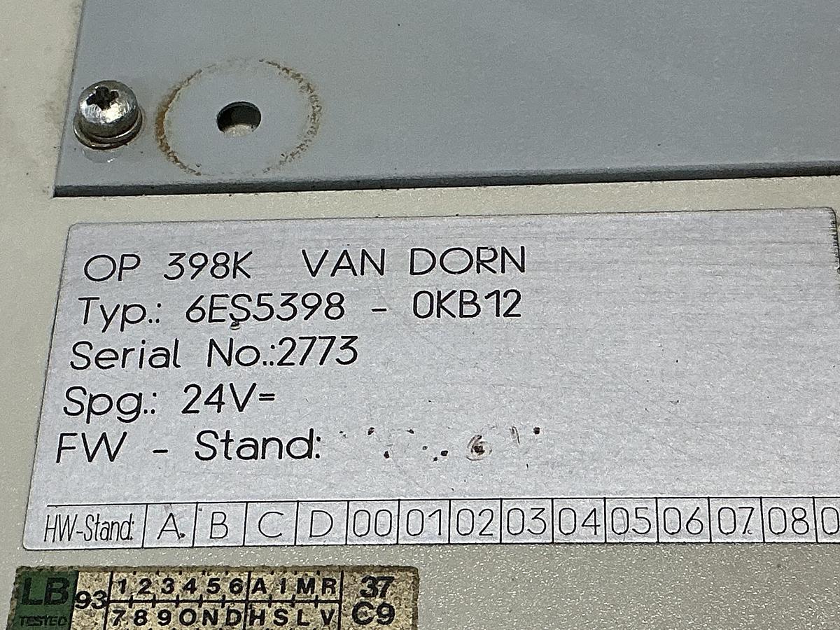 Used VAN DORN 6ES5398-0KB12