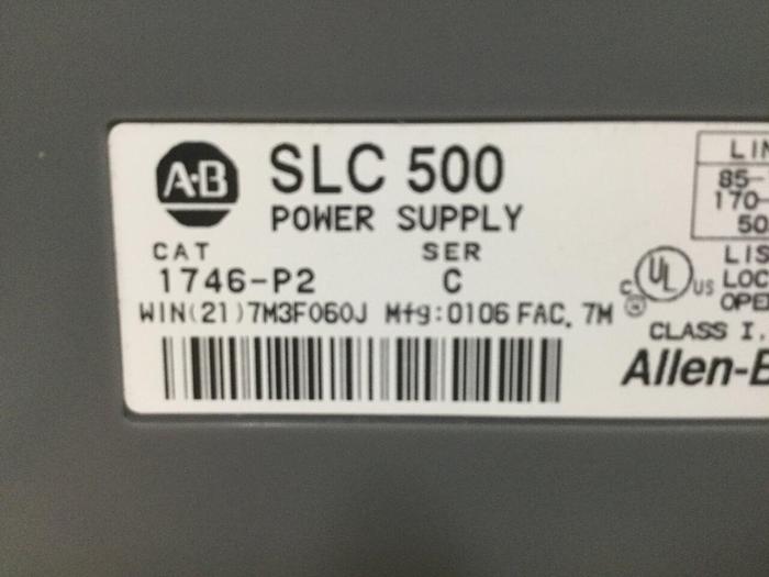 Used ALLEN BRADLEY Power Supply & Slot Rack 1746-P2 SER C / 1746-A7 SER B #105407