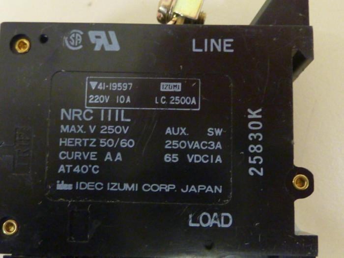 Used IDEC Circuit Protector NRC111L/10 #64267