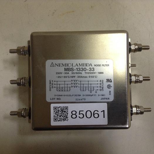 Used NEMIC-LAMBDA Noise Filter MBS-1330-33 #85061