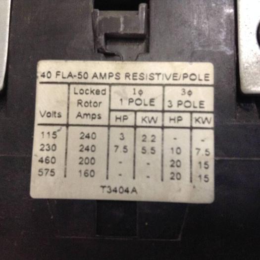 Used CUTLER HAMMER Contactor C25ENF440 #76190