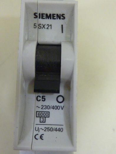 Used SIEMENS 5 Amp Circuit Breaker 5SX21-C5 #64272